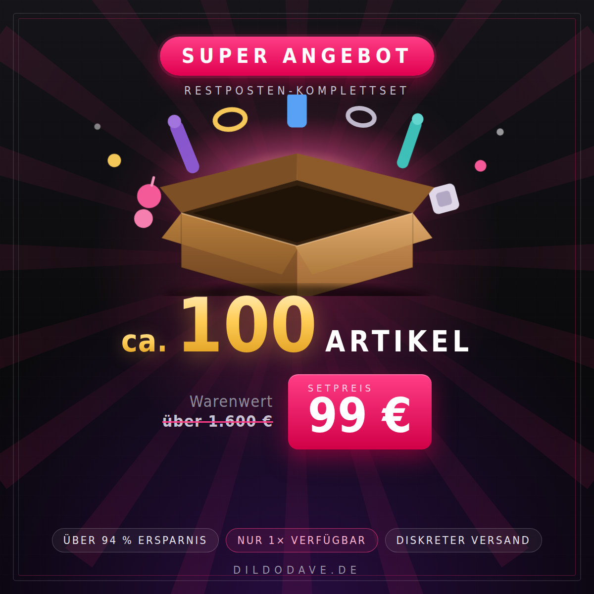 SUPER ANGEBOT Restposten-Kiste mit ca. 100 Artikeln