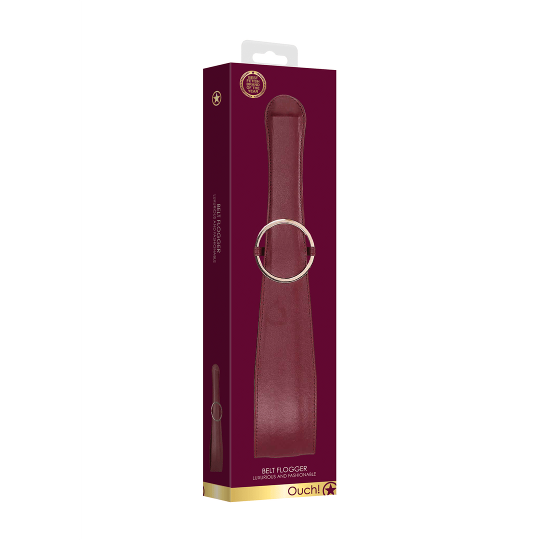 Riemenpaddle Ouch aus PU-Leder in Bordeaux und Petrol 54 cm – Ansicht 2