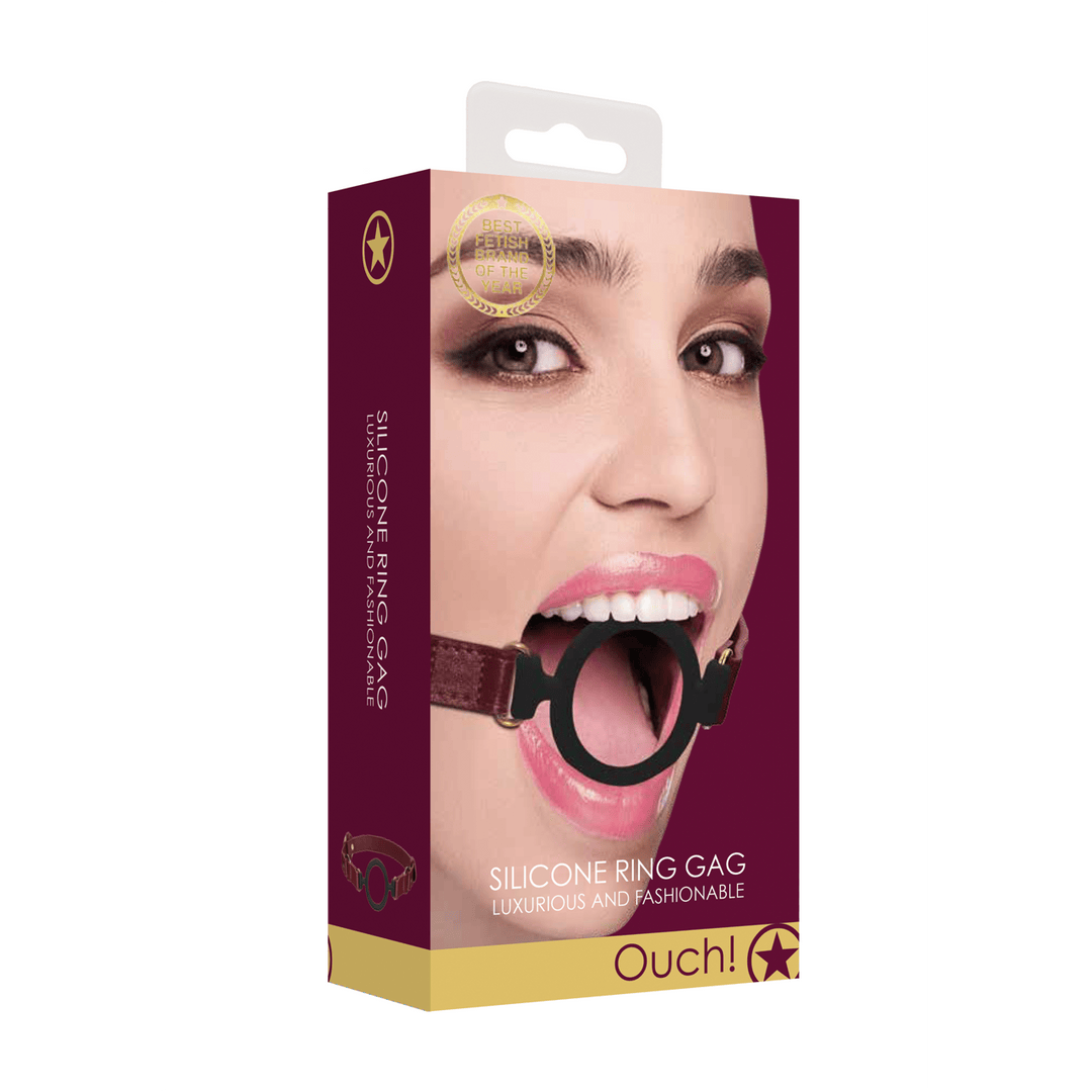 Knebel Ouch mit Silikonring in Bordeaux und Petrol 77 cm – Ansicht 2