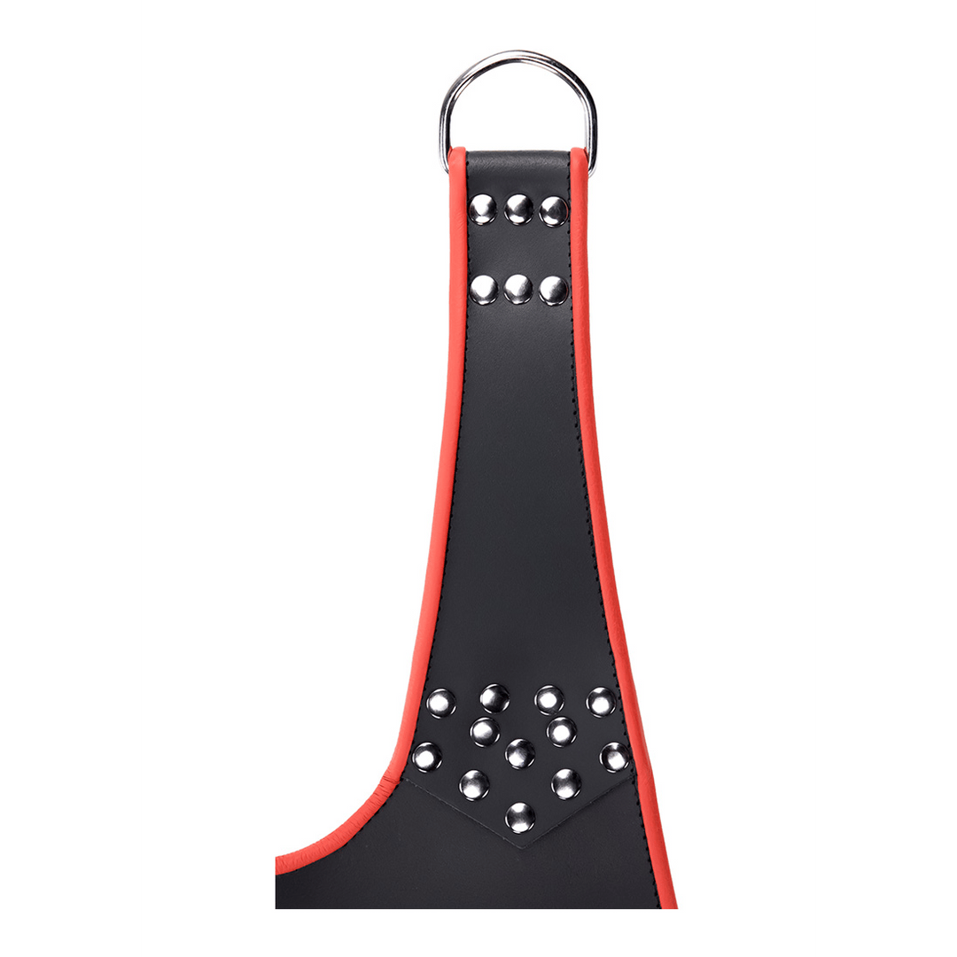 Sexschaukel Leder mit roter Paspel und 5 Punkten Schwarz 113 cm – Ansicht 4