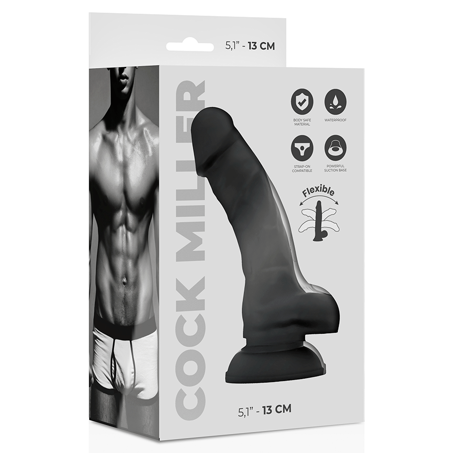 Sextoy Silikon Dichte Cocksil Artikulierbar Schwarz