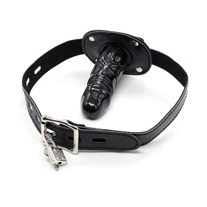 Sextoy TPE Penis Gag mit Vorhngeschloss L