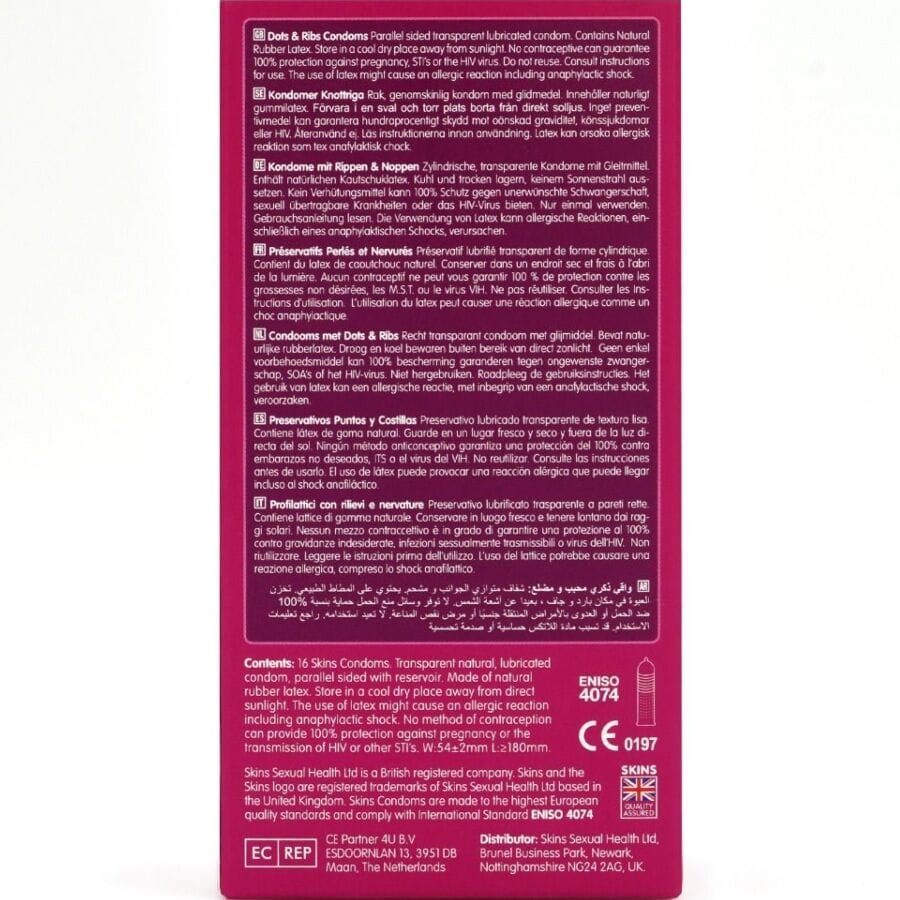 Kondom Dots & Ribs Premium-Kondome Packung 16.3