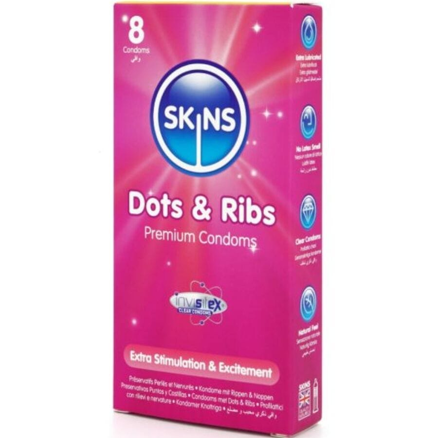 Kondom Dots & Ribs Premium-Kondome Packung 8.1