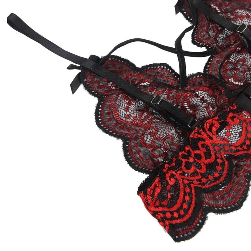 Slip Zweiteiliges Set Spitzenoberteil und Höschen S/M – Ansicht 6