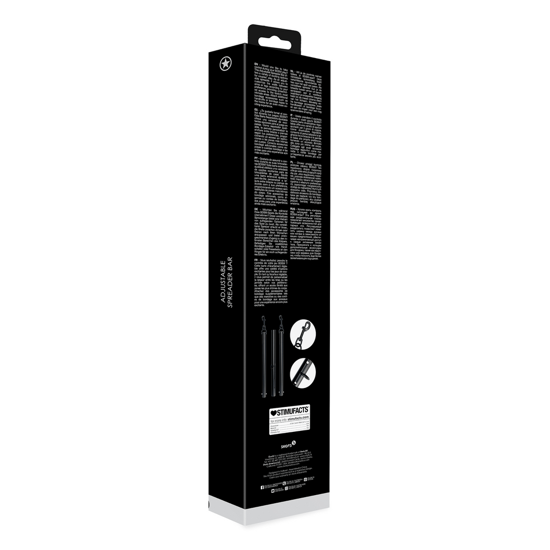 Spreizstange Ouch verstellbar mit Karabinern Schwarz 96 cm – Ansicht 3