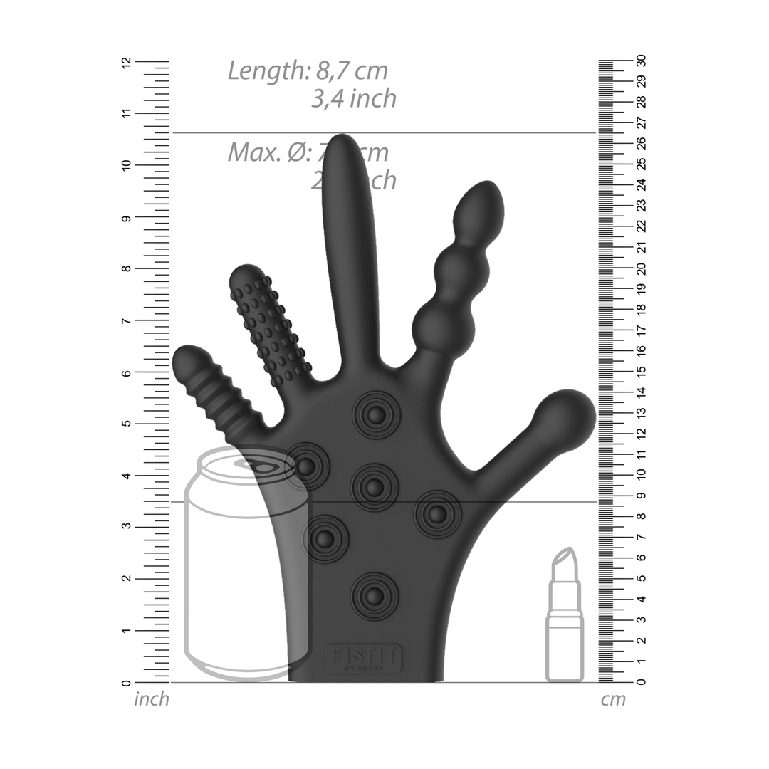 Stimulations-Handschuh Silikon Schwarz 28 cm