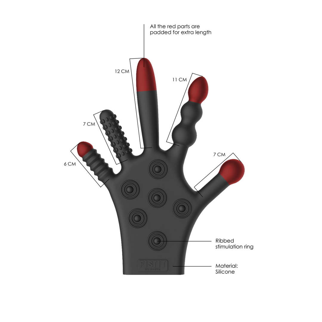 Stimulations-Handschuh Silikon Schwarz 28 cm