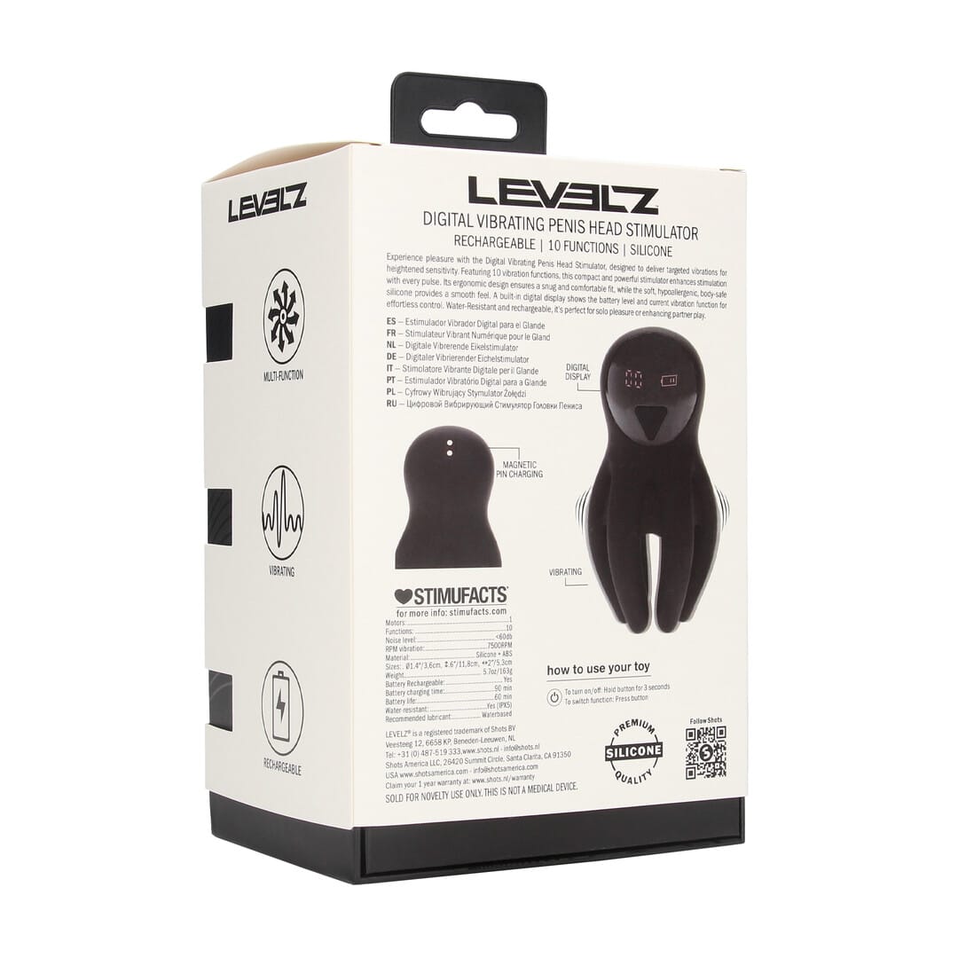 Stimulator für die Eichel mit Vibration und Tentakeln aus Silikon Schwarz 11,8 x 5,3 cm – Ansicht 3
