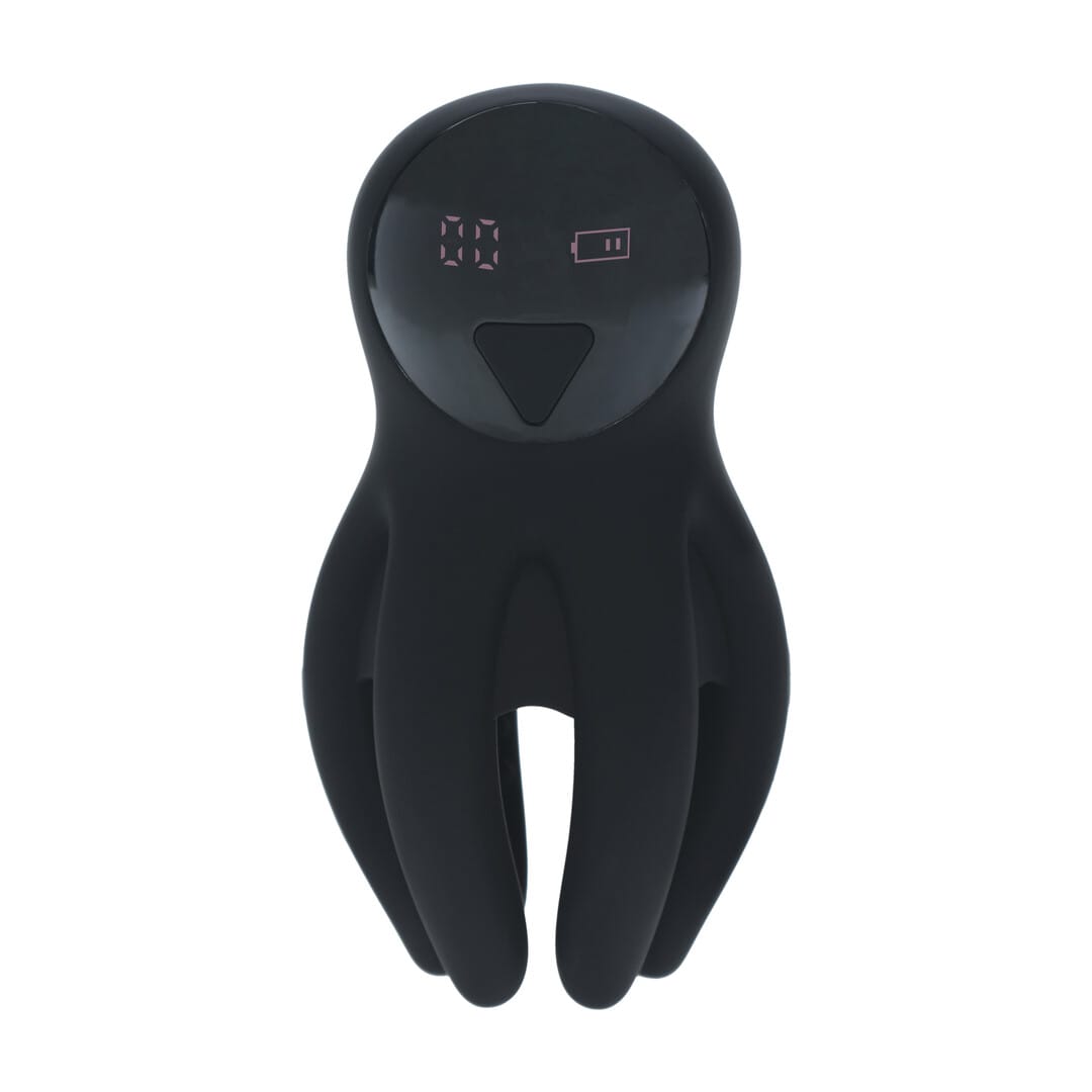 Stimulator für die Eichel mit Vibration und Tentakeln aus Silikon Schwarz 11,8 x 5,3 cm – Ansicht 4