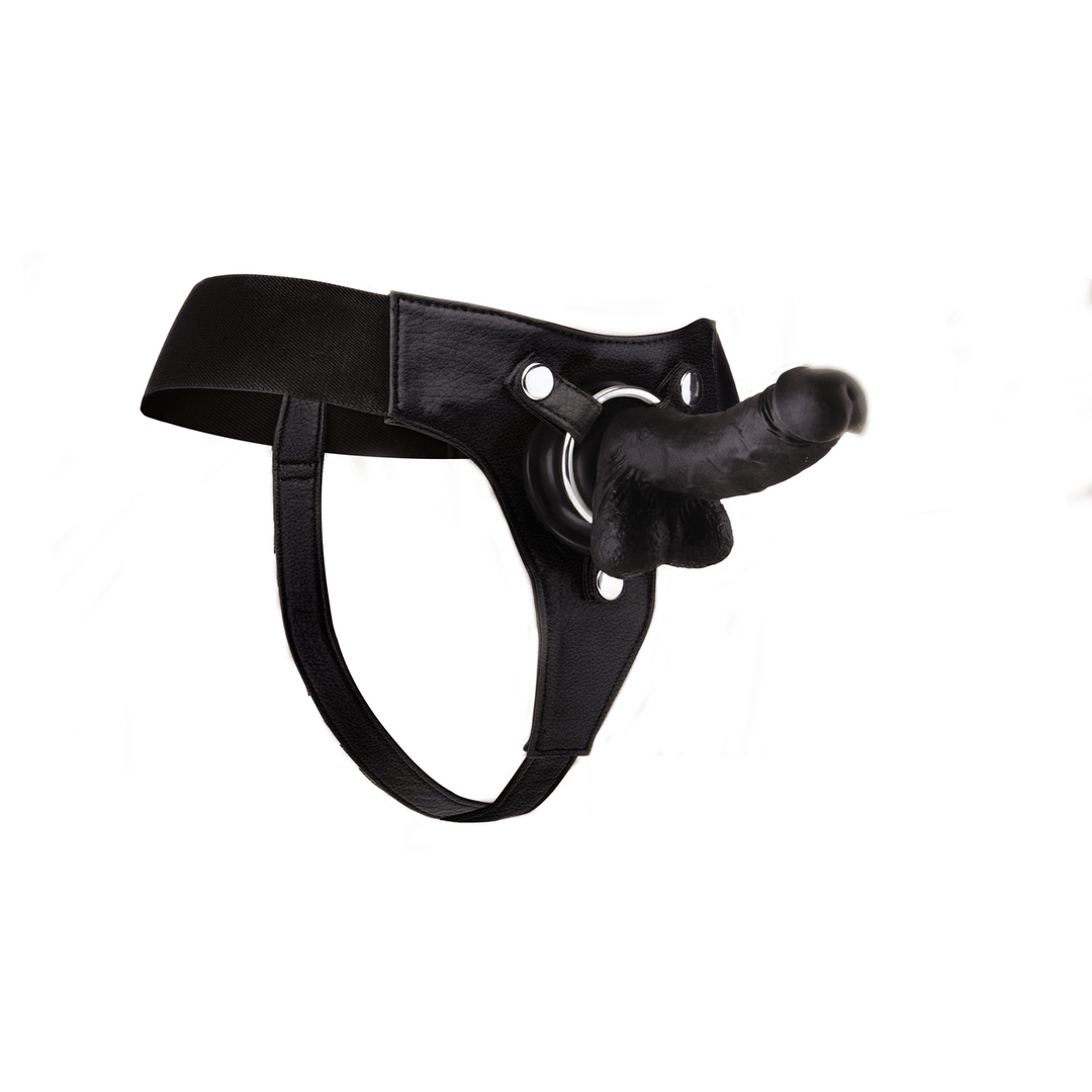 Strap-on Ouch realistisch aus Leder Schwarz 20,3 x Ø 4,2 cm