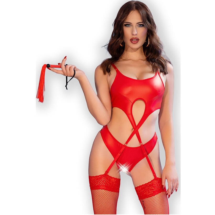 Strapsset Set Vierteilig Oberteil Rot L