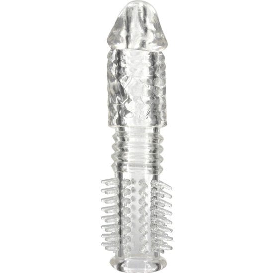 Strukturierte Silikon-Penishülle Transparent