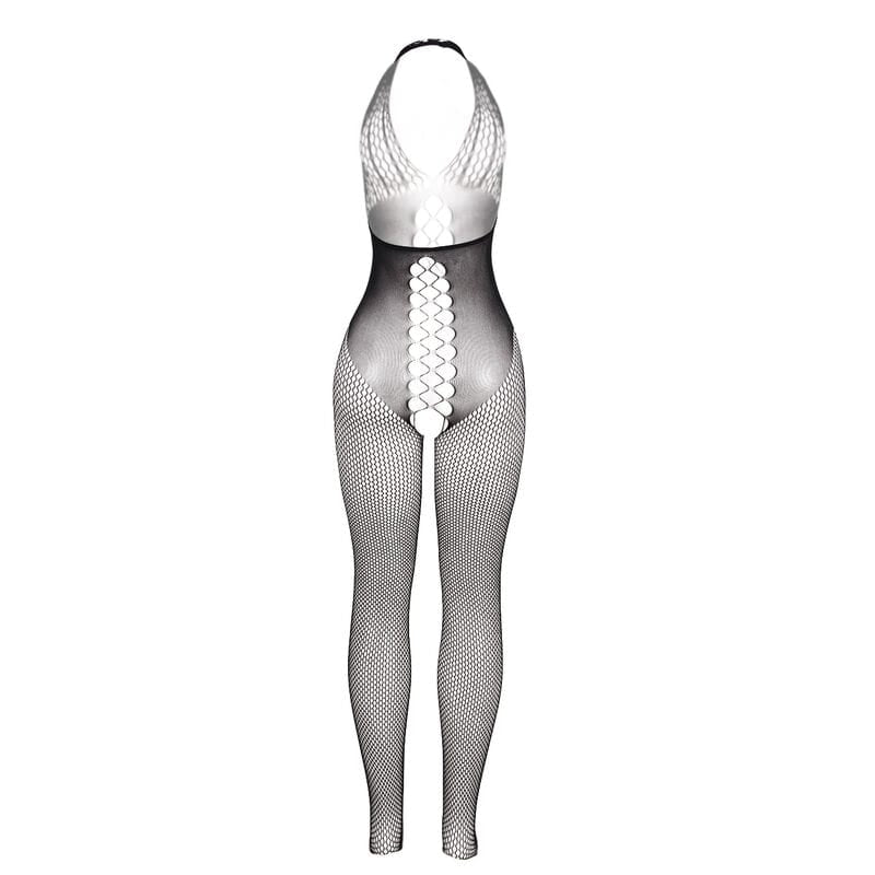 Subblime - 951832 Bodystocking mit Offenem Rücken und Kreuzdetails Schwarz Eine Grösse