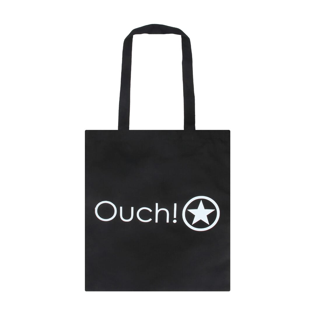 Tragetasche Ouch aus Baumwolle mit Aufdruck Schwarz 35 cm – Ansicht 2