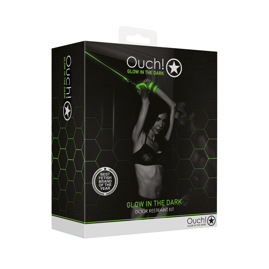 Tür-Fesselset Ouch nachtleuchtend Schwarz-Grün – Ansicht 2