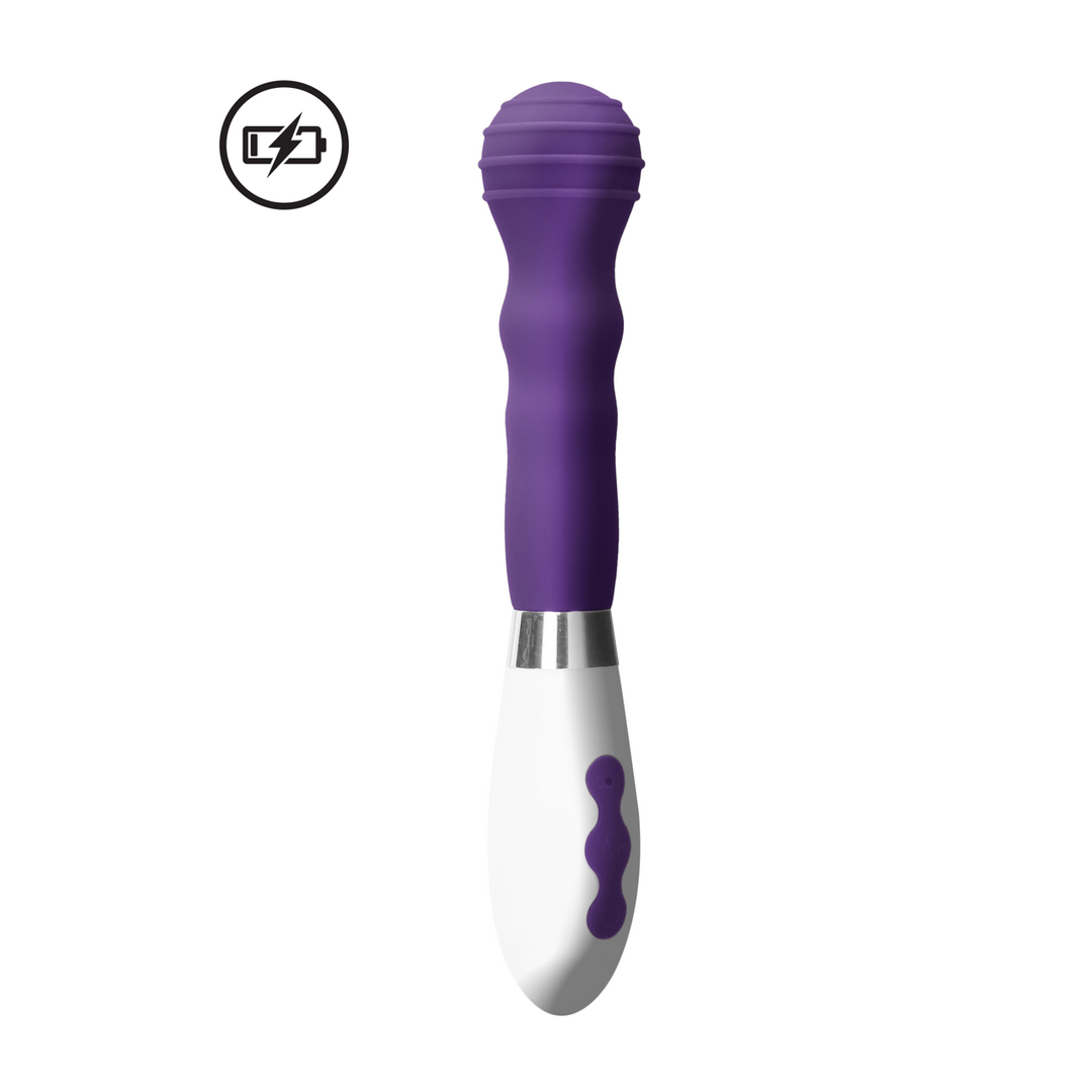 Vibrator Alida gerippt mit Akku Violett 21,1 x 3,6 cm