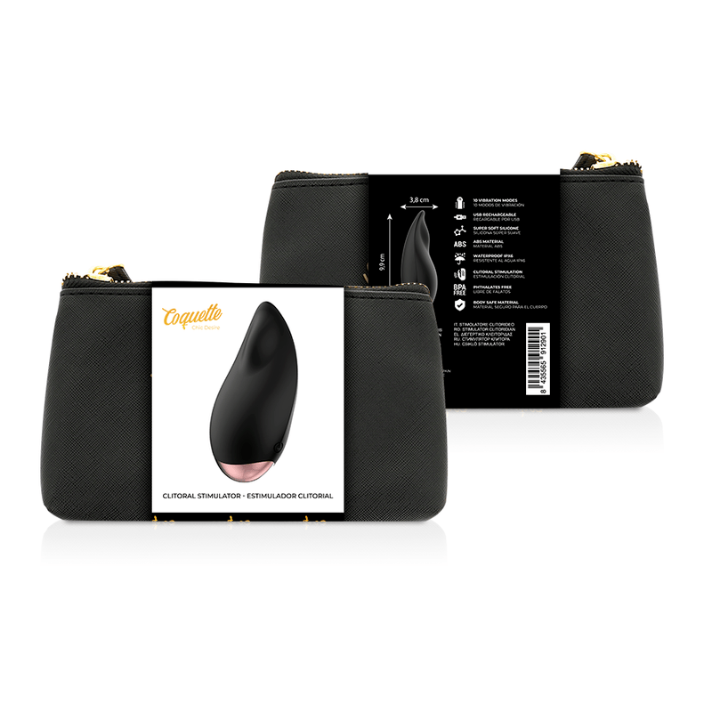 Vibrator Chic Desire Klitoralstimulator Luxus Schwarz-Gold Ø 5,9 cm – Ansicht 2