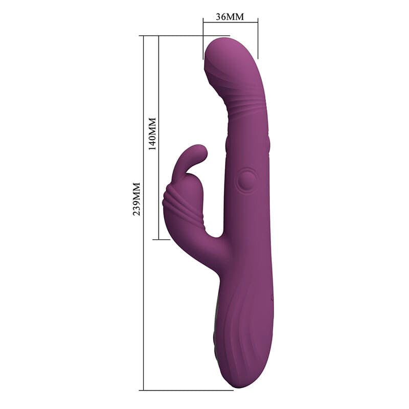 Vibrator Dee Rabbit oszillierend und klopfend Lila – Ansicht 6