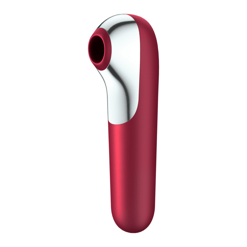 Vibrator Dual Love mit Luftpuls-Sauger Rot – Ansicht 5