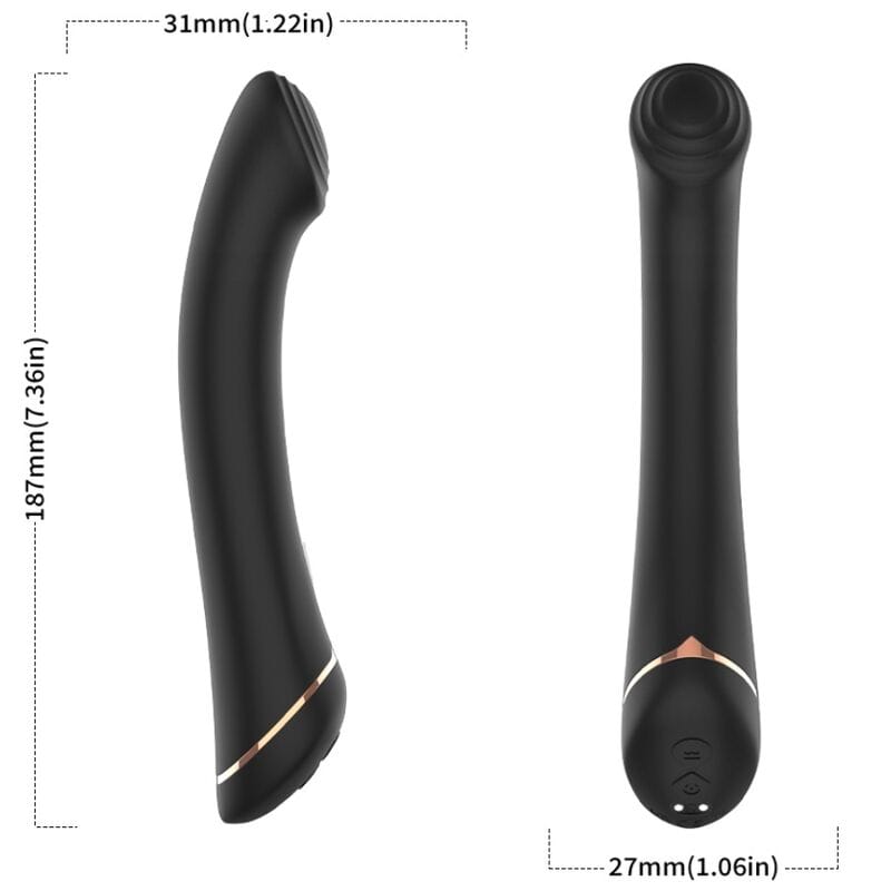 Vibrator Faltkopf Silikon Schwarz