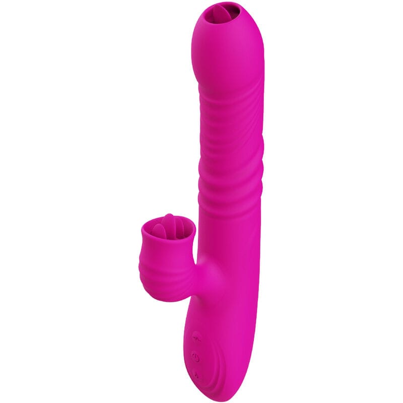 Vibrator Fanny Multifunktions-Doppelzungenvibrator Fuchsia Wärmeeffekt