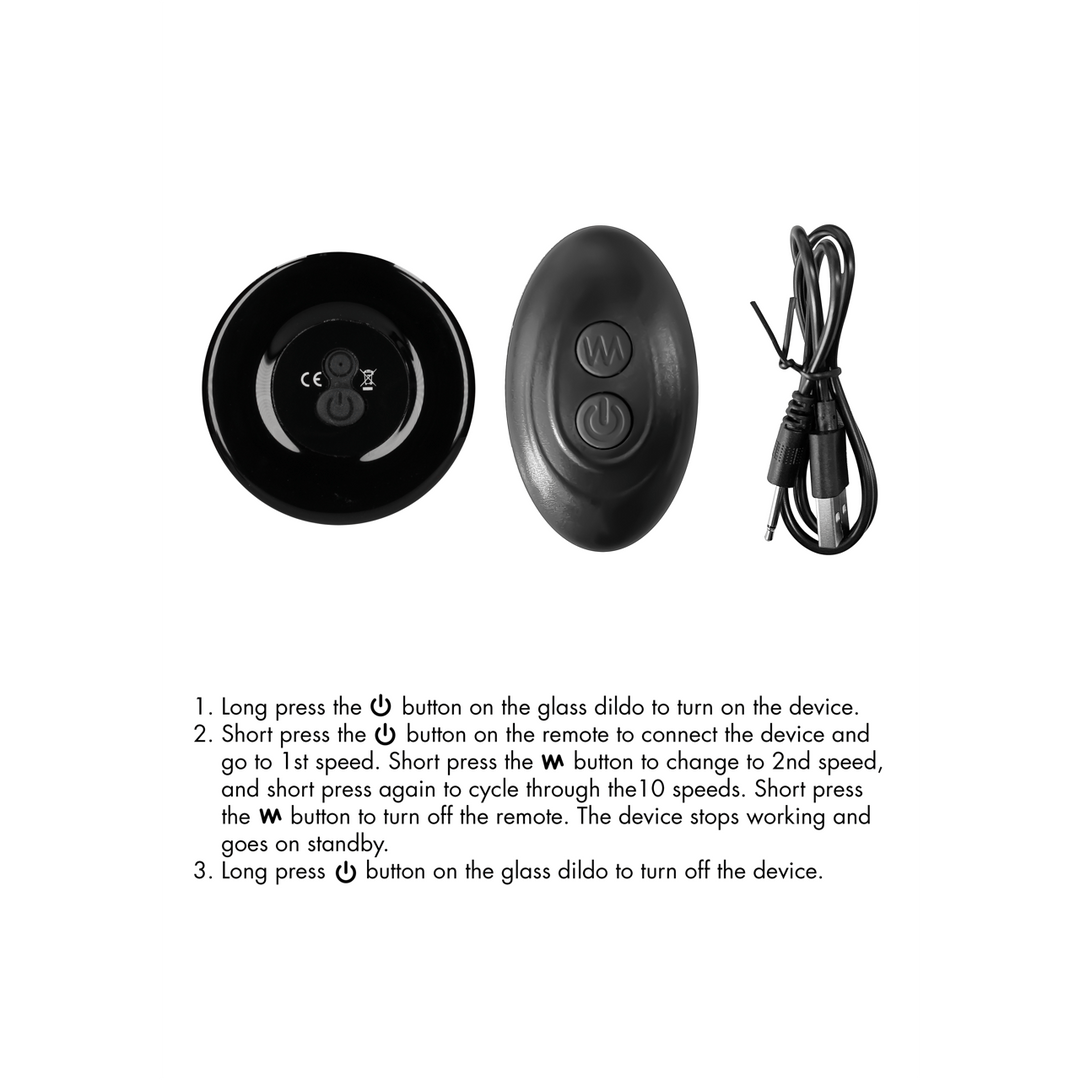 Vibrator Stretchy Glas mit Saugfuß Schwarz 9,5 x Ø 4,1 cm – Ansicht 7