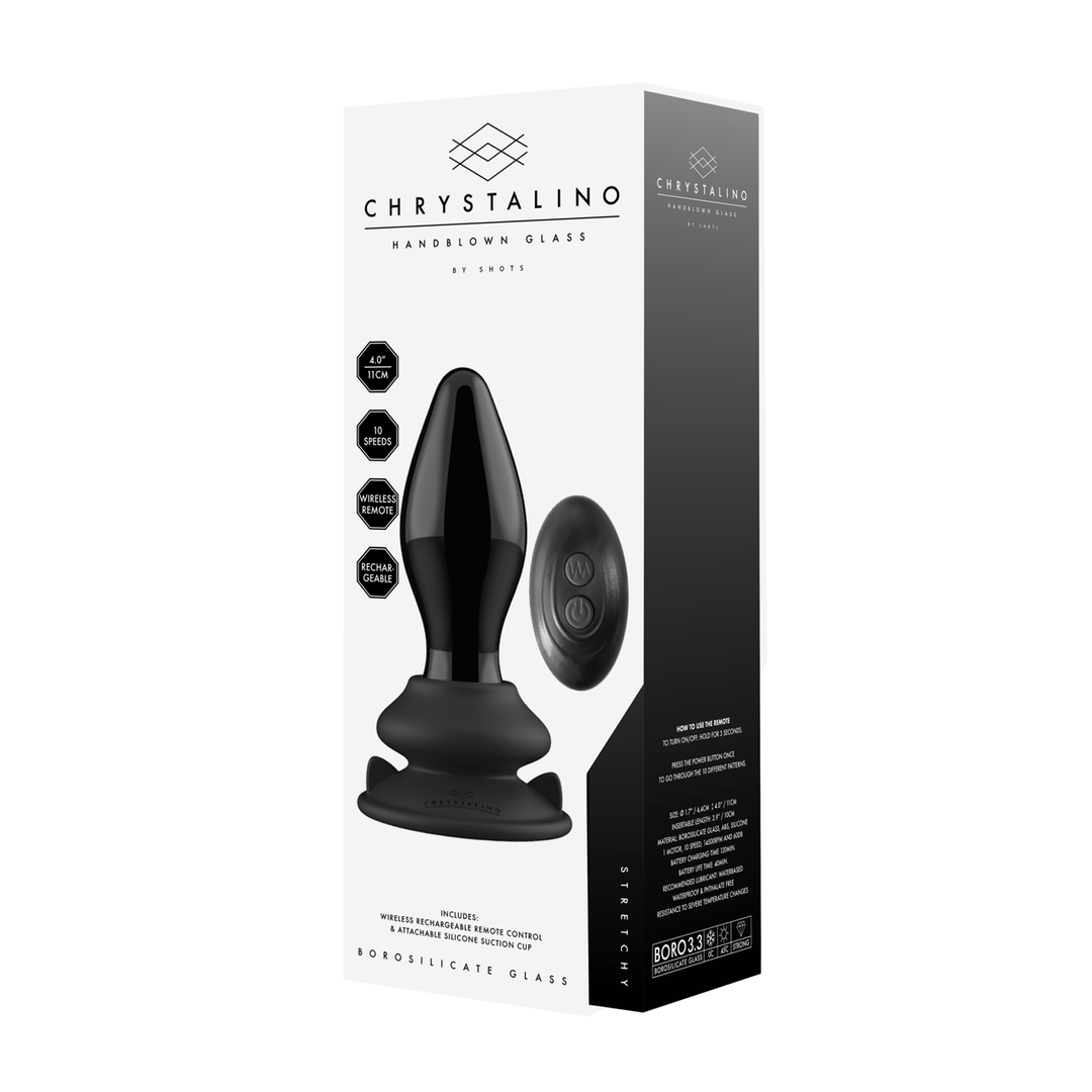Vibrator Stretchy Glas mit Saugfuß Schwarz 9,5 x Ø 4,1 cm – Ansicht 4