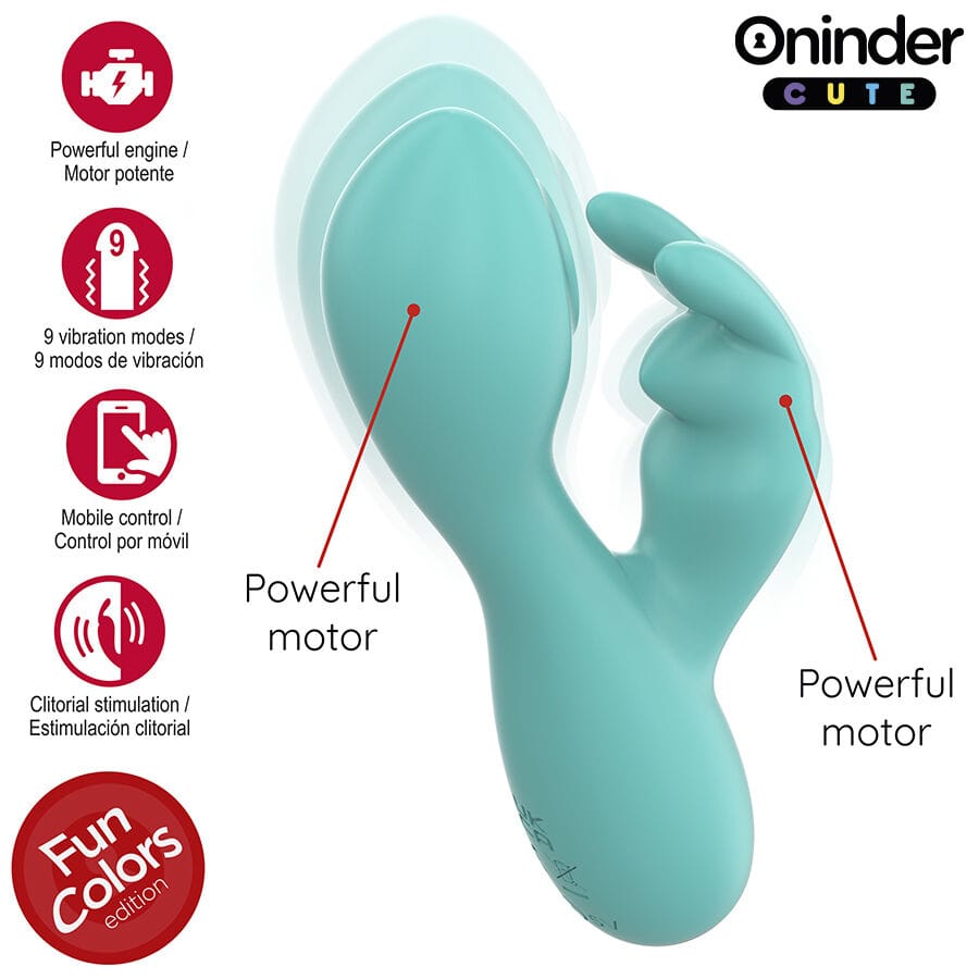 Vibrator Love Bunny g-Spot Klitoralvibrator Kostenlose Weltweite App Türkis 12,5 x 3 cm