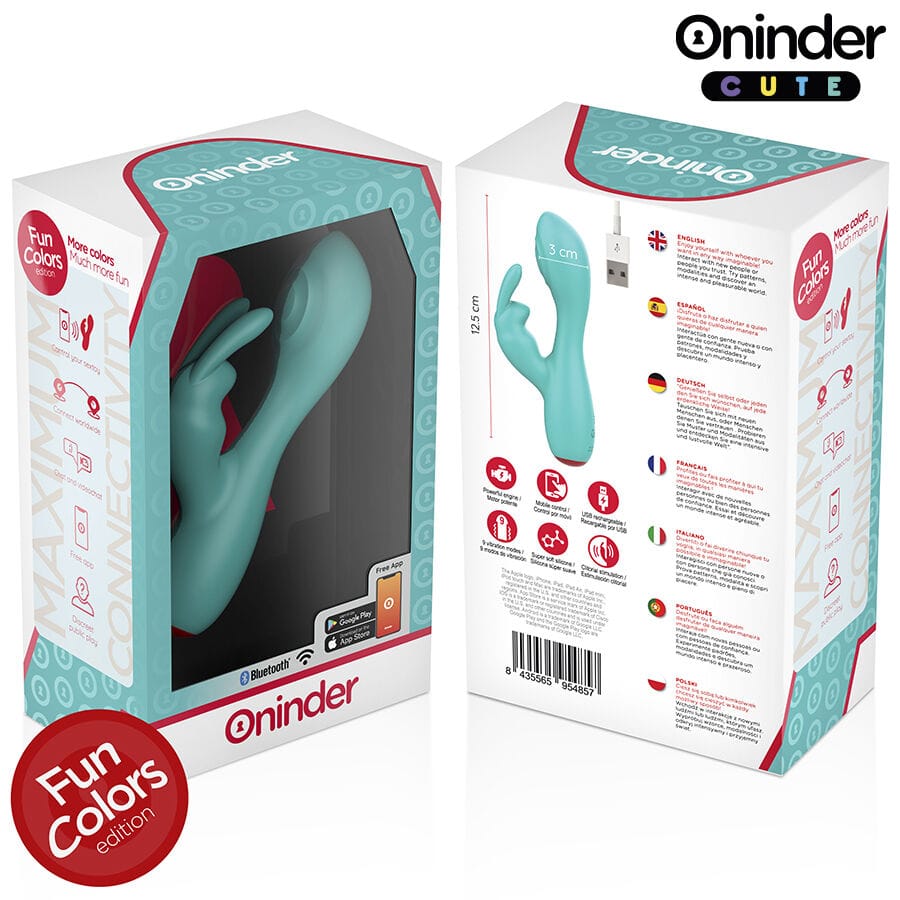 Vibrator Love Bunny g-Spot Klitoralvibrator Kostenlose Weltweite App Türkis 12,5 x 3 cm