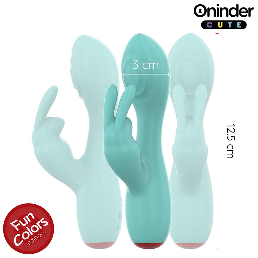 Vibrator Love Bunny g-Spot Klitoralvibrator Kostenlose Weltweite App Türkis 12,5 x 3 cm