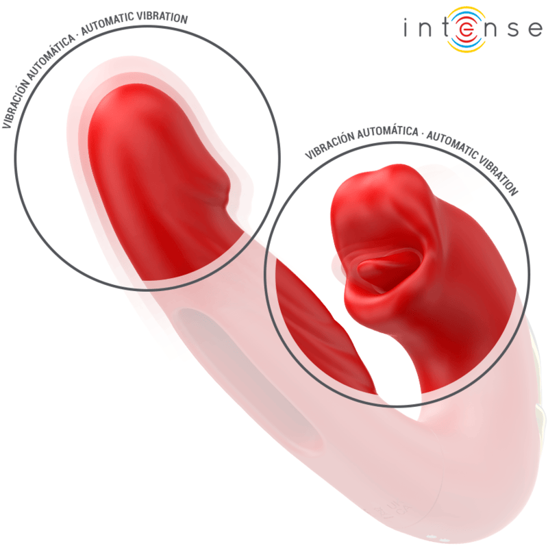 Vibrator Nathy Doppelvibrator mit Multifunktions-Stimulierender Mund Rot