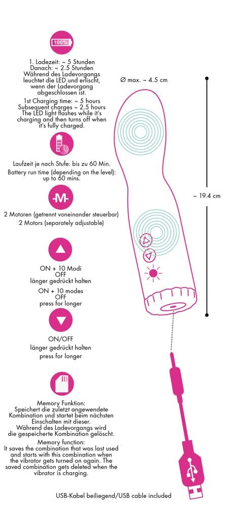 Vibrator Pink Pussy 19,4 x 4,5 cm