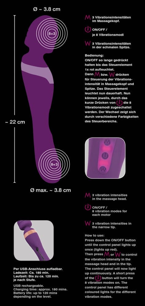 Vibrator Purple Lady 21,8 x 4,6 cm