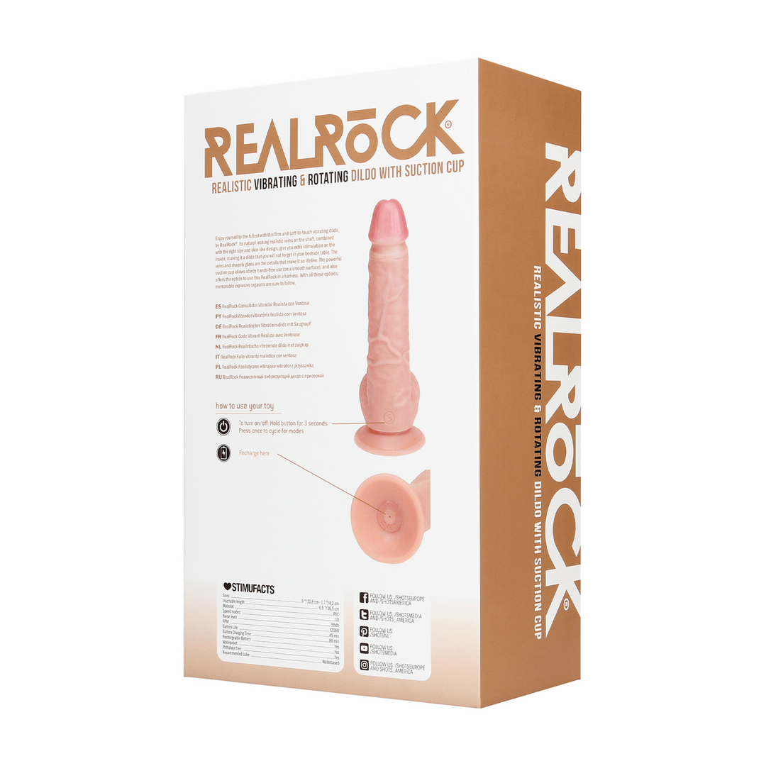 Vibrator realistisch gerade rotierend mit Hoden Hautfarbe 16 x Ø 4 cm – Ansicht 3