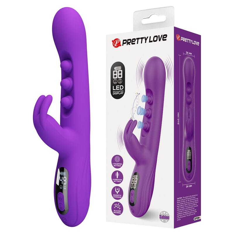 Vibrator Sabien Rabbit mit Klopf-Stimulation und LED Lila – Ansicht 2