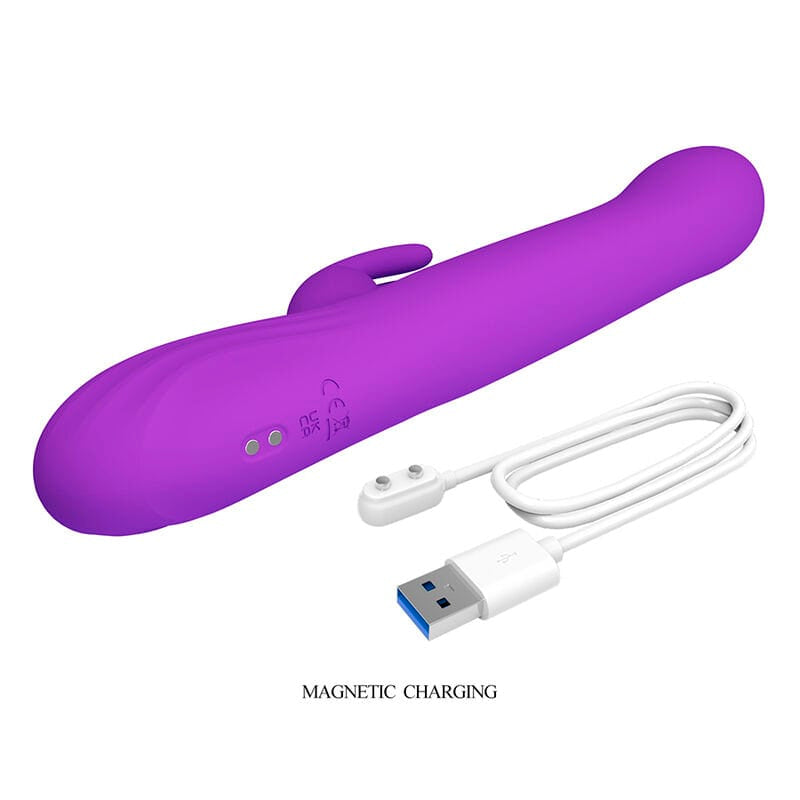 Vibrator Sabien Rabbit mit Klopf-Stimulation und LED Lila – Ansicht 10