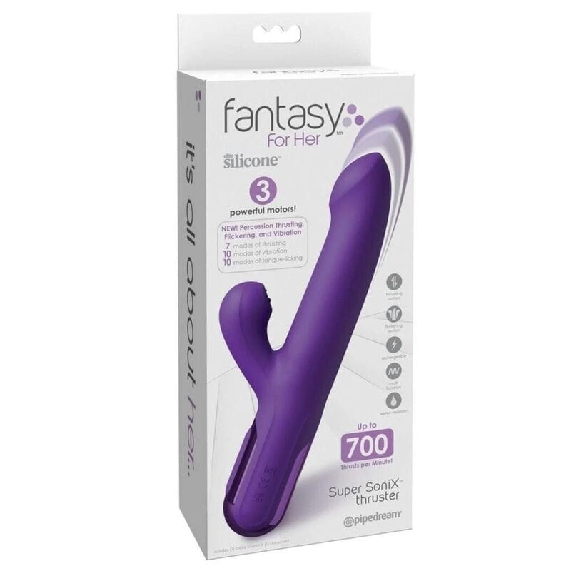 Vibrator Super Sonix Thruster Rabbit mit Stoßfunktion Lila – Ansicht 7