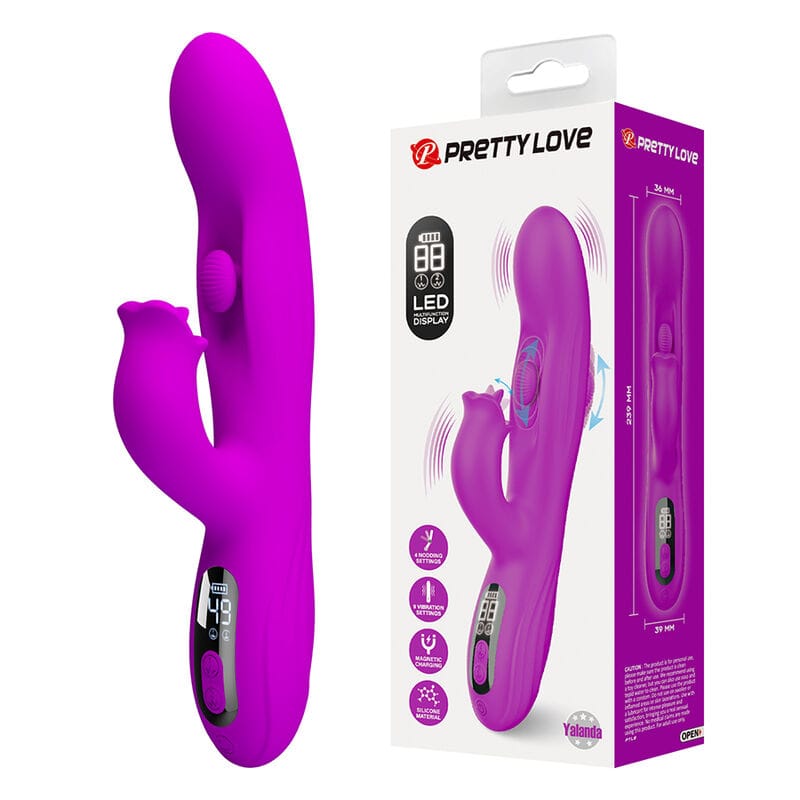 Vibrator Yalanda Rabbit oszillierend mit LED-Anzeige Lila – Ansicht 3