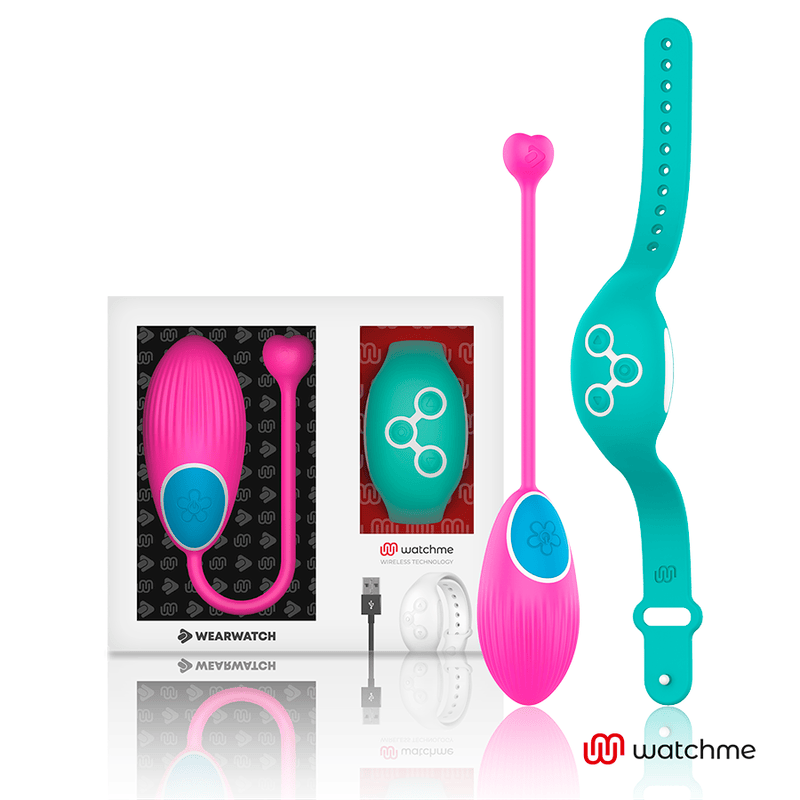 Vibro-Ei Watchme mit Fernbedienung Fuchsia/Aquamarin