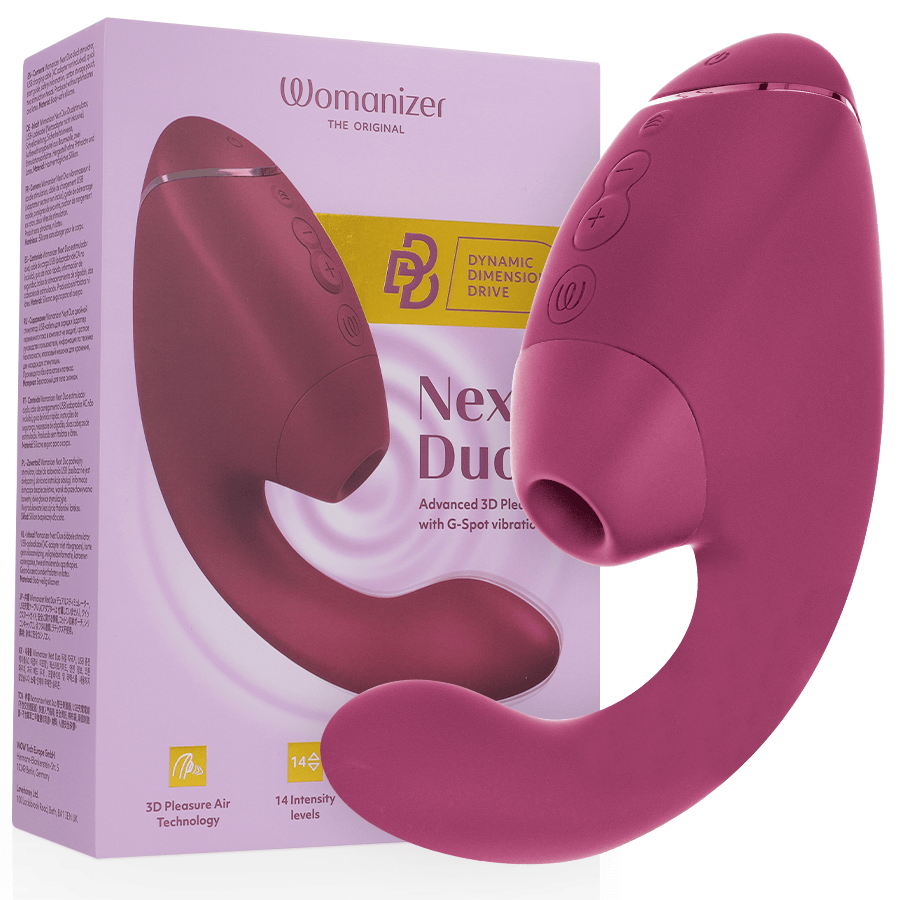 Auflegevibrator Duo Next Doppelter Klitoris- & g-Punkt-Stimulator Dunkles Rosa 56 x 19,5 cm