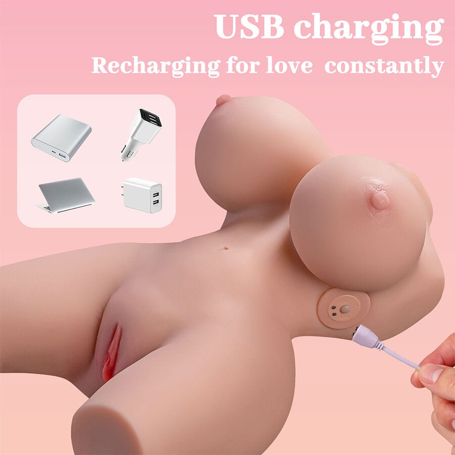 Liebespuppe Frieda Realistischer Weiblicher Torso mit Vibration 36 cm.13