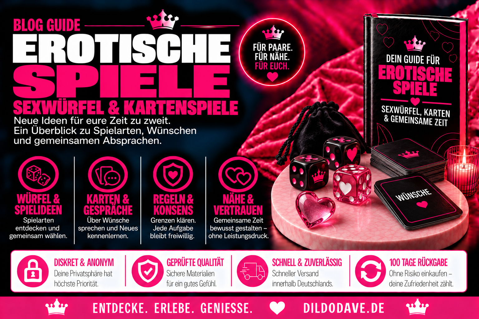 Erotische Spiele, Sexwürfel & Kartensets – Der Guide für Paare