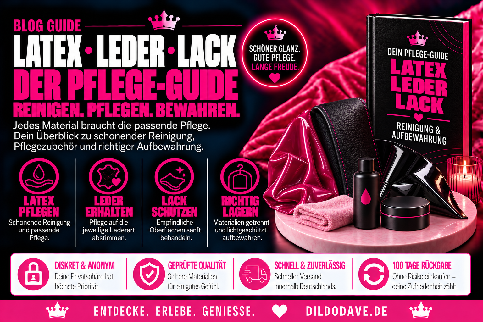 Latex, Leder & Lack richtig pflegen – Der Materialguide