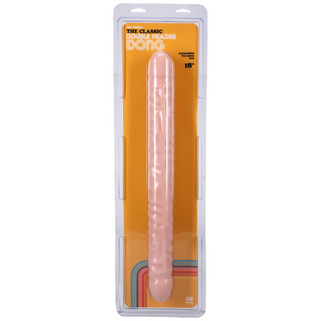 Dildo mit Doppelenden geädert Weiß 44,5 x Ø 4,1 cm
