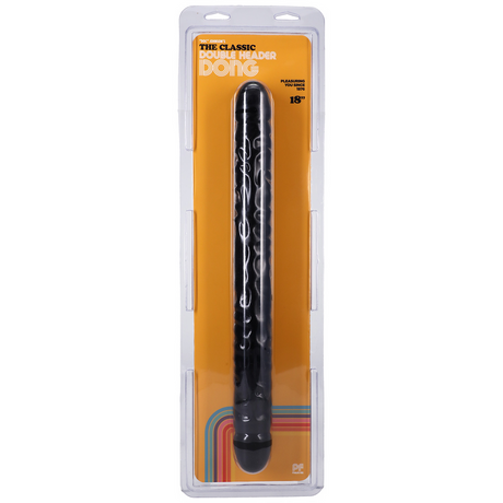 Dildo mit Doppelenden geädert Schwarz 44,5 x Ø 4,1 cm