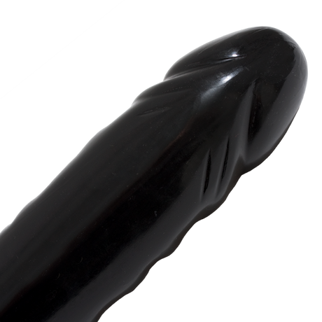 Dildo mit Doppelenden geädert Schwarz 44,5 x Ø 4,1 cm