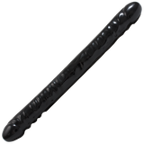 Dildo mit Doppelenden geädert Schwarz 44,5 x Ø 4,1 cm