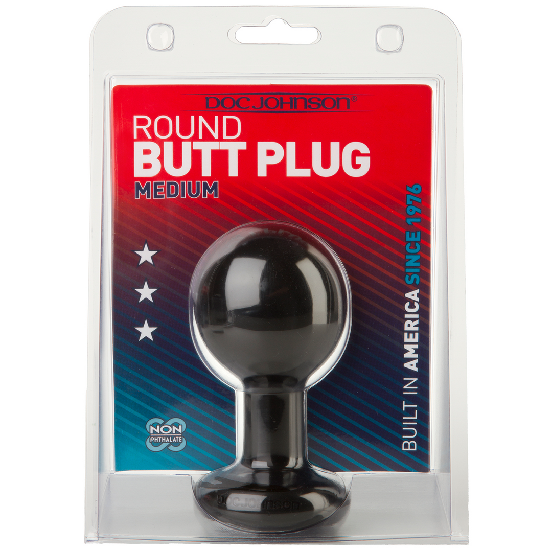 Analplug Classic rund mittel Schwarz 9,1 x Ø 5,6 cm