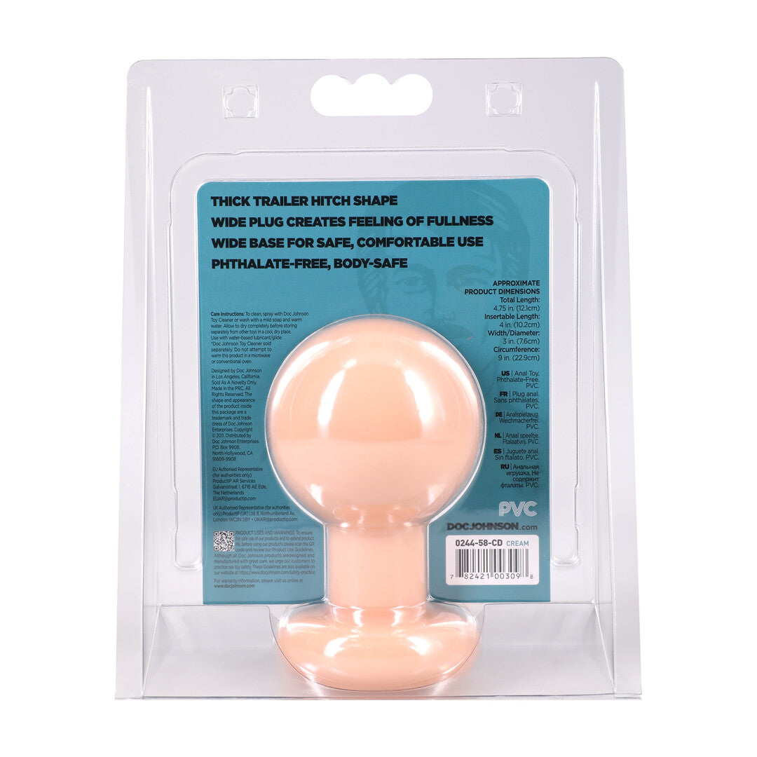 Analplug Classic rund groß Vanille 9,9 x Ø 7,1 cm